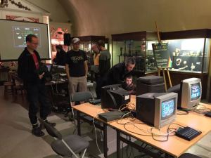 The ethernetted Sinclair ZX Spectrums in the basement of the Museum of the History of Science for the "Geek Out!" event.